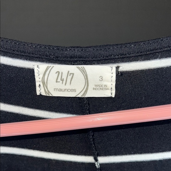 Maurices Black And White Stripe Relaxed Tank Top - Picture 3 of 4